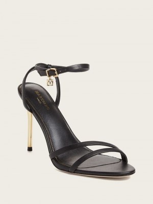 Guess Rich Leather Sandal Zwart | GUESS-SN29821