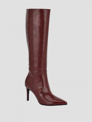 Guess Richee Snakeskin Boots Rood | GUESS-SN29933