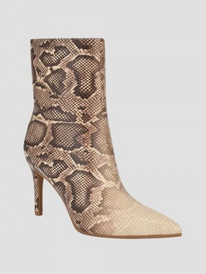 Guess Richly Faux-Leather Booties Beige | GUESS-SN29951