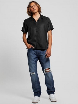 Guess Roma Stripe Shirt Zwart | GUESS-SN31296