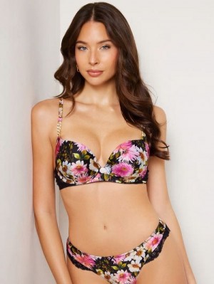 Guess Rose Floral Push-Up Bra Multi | GUESS-SN28584