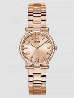 Guess Rose Gold-Tone Analog Watch Roze Goud | GUESS-SN29985