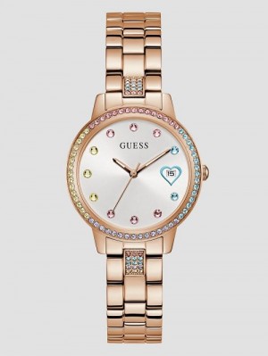 Guess Rose Gold-Tone Analog Watch Roze Goud | GUESS-SN29986
