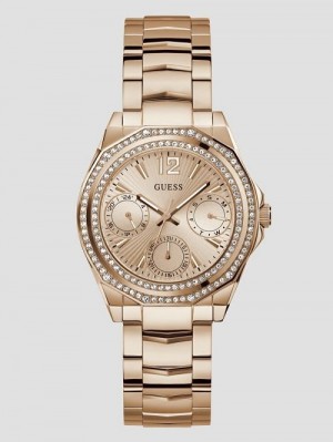 Guess Rose Gold-Tone and Crystal Multifunction Watch Roze Goud | GUESS-SN30034