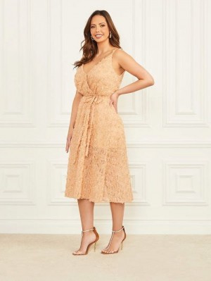 Guess Rosie Flower Dress Beige | GUESS-SN26836