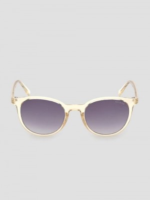 Guess Round Retro Sunglasses Geel | GUESS-SN31812