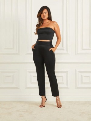 Guess Roxanne Satin Pant Zwart | GUESS-SN28228