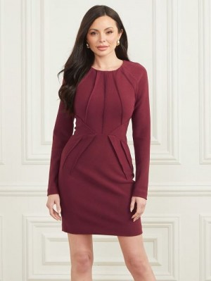 Guess Roxy Long-Sleeve Dress Rood | GUESS-SN26962