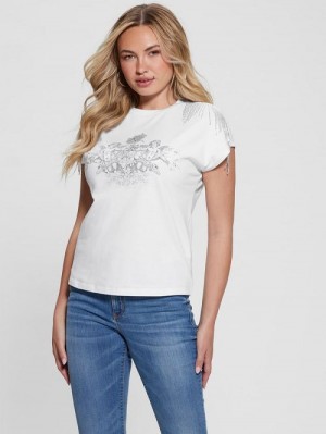 Guess Royal Fringe Top Wit | GUESS-SN27168