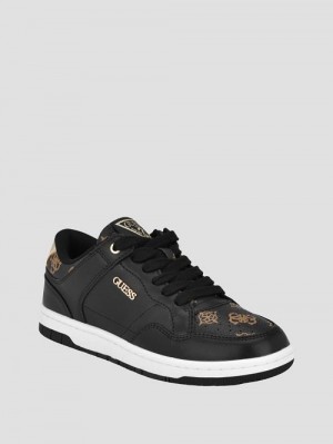 Guess Rubinn Faux-Leather Sneakers Zwart | GUESS-SN29566