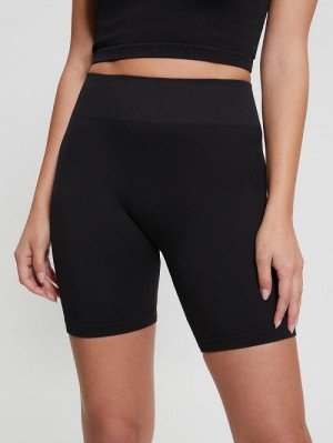 Guess Sara Seamless Biker Shorts Zwart | GUESS-SN28459