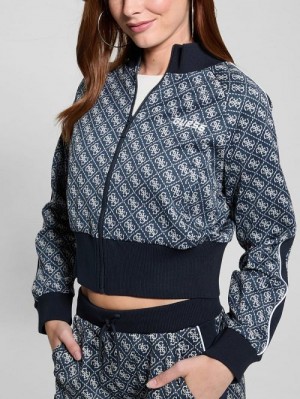 Guess Sarah Quattro G Crop Jacket Blauw | GUESS-SN28420