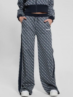 Guess Sarah Quattro G Wide-Leg Pants Blauw | GUESS-SN28485