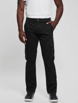Guess Sateen Coated Cargo Pants Zwart | GUESS-SN31423