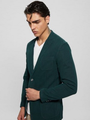 Guess Savile Linen Blazer Groen | GUESS-SN30852