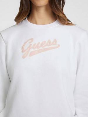 Guess Script Logo Sweatshirt Wit | GUESS-SN28363