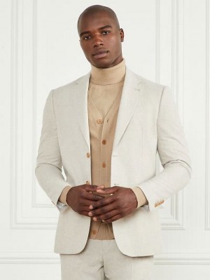 Guess Sean Notched Blazer Beige | GUESS-SN30758