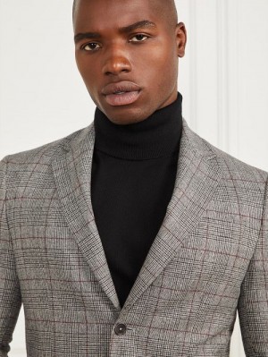 Guess Sean Notched Blazer Zwart Wit | GUESS-SN30805