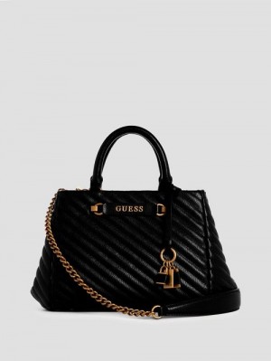 Guess Sela Small Girlfriend Satchel Zwart | GUESS-SN29200