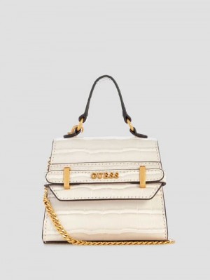 Guess Sestri Crocodile-Embossed Mini Crossbody Wit | GUESS-SN29010