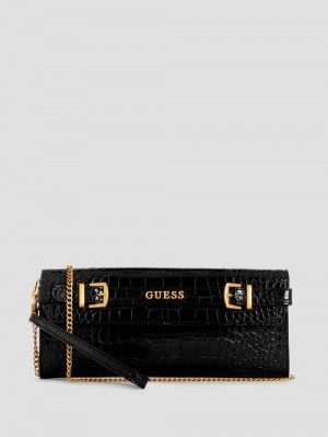 Guess Sestri Embossed Clutch Zwart | GUESS-SN28816