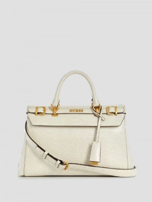 Guess Sestri Luxury Satchel Wit | GUESS-SN29209