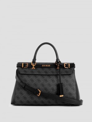 Guess Sestri Quattro G Luxury Satchel Zwart | GUESS-SN28750
