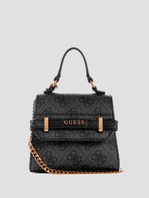 Guess Sestri Quattro G Micro Mini Satchel Zwart | GUESS-SN29270