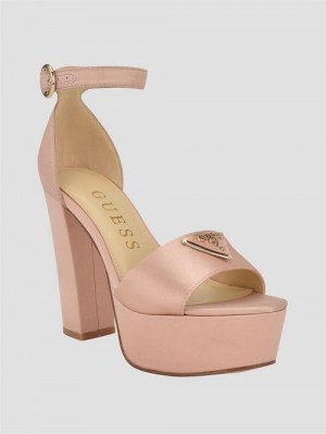 Guess Seton Satin Platform Heels Roze | GUESS-SN29848