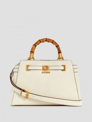 Guess Sibel Bamboo Handle Satchel Wit | GUESS-SN29030