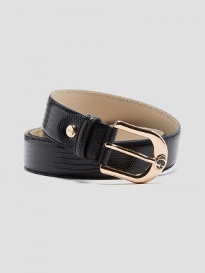 Guess Sibel Textured Belt Zwart | GUESS-SN30220