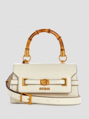 Guess Sibel Top-Handle Flap Bag Wit | GUESS-SN29031