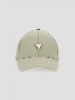 Guess Signature Triangle Baseball Hat Groen | GUESS-SN30177