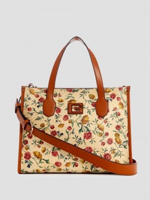 Guess Silvana Floral Straw Tote Multi | GUESS-SN28710