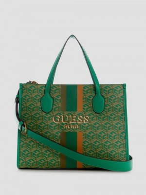 Guess Silvana G Cube Tote Groen | GUESS-SN28977