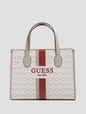 Guess Silvana G Cube Tote Wit | GUESS-SN28736
