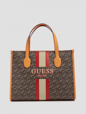 Guess Silvana G Cube Tote Zwart | GUESS-SN28741