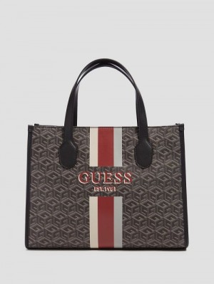 Guess Silvana G Cube Tote Zwart | GUESS-SN29430