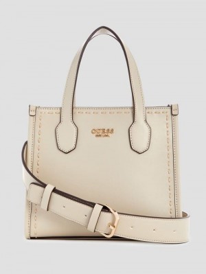Guess Silvana Stitched Mini Tote Bruin | GUESS-SN28693