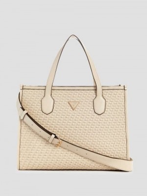Guess Silvana Woven Tote Wit | GUESS-SN29465