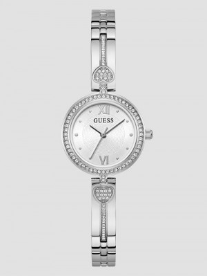 Guess Silver-Tone Analog Watch Zilver | GUESS-SN30027
