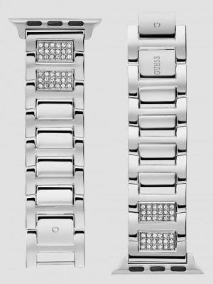 Guess Silver-Tone Rhinestone 38-40 mm Band for Apple Watch® Zilver | GUESS-SN29998
