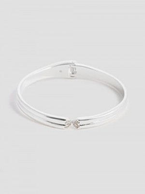 Guess Silver-Tone Rhinestone Bangle Zilver | GUESS-SN30338