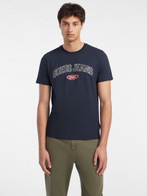 Guess Slim 1981 Tee Blauw | GUESS-SN30512