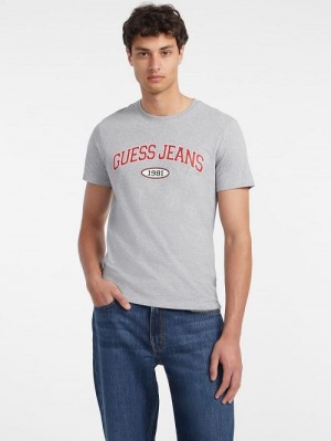 Guess Slim 1981 Tee Grijs | GUESS-SN30504