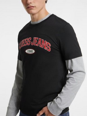 Guess Slim 1981 Tee Zwart | GUESS-SN30563