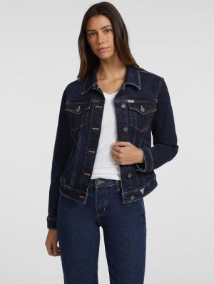 Guess Slim Denim Trucker Jacket Blauw | GUESS-SN26703