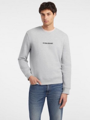 Guess Slim Logo Crewneck Sweatshirt Grijs | GUESS-SN31006