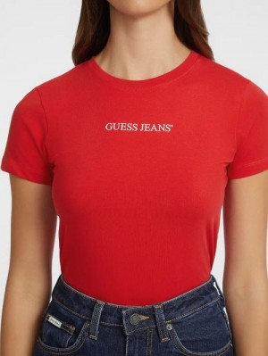 Guess Slim Logo Tee Rood | GUESS-SN27202