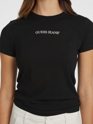 Guess Slim Logo Tee Zwart | GUESS-SN27207